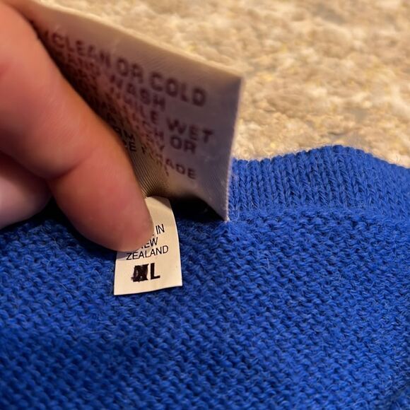 adobe knits 100% alpaca sweater size XL in GUc made in New Zealand blue color - Picture 4 of 10